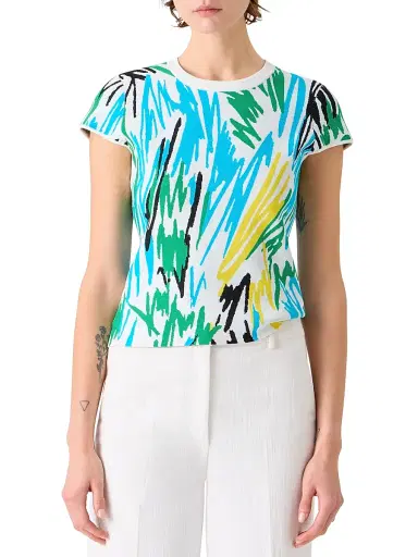 Akris punto Women's Scribble Jacquard Knit T-Shirt | Thumbnail 3