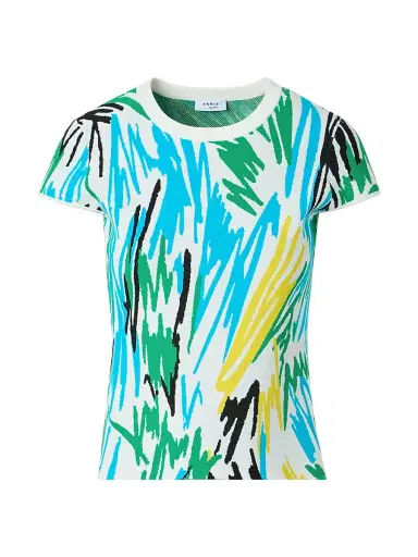 Akris punto Women's Scribble Jacquard Knit T-Shirt | Thumbnail 1