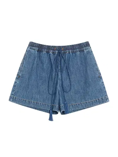 Valentino Garavani Women's Denim Chambray Shorts - Blue - Size 10 | Thumbnail 1 Valentino Garavani Women's Denim Chambray Shorts - Blue - Size 10 | Thumbnail 1