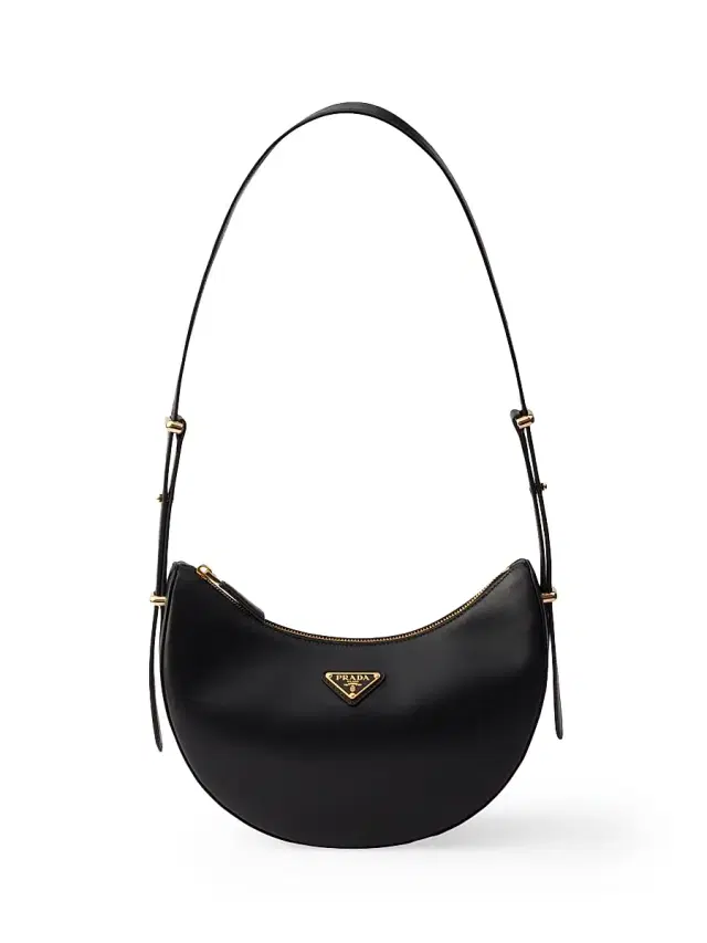 Women's Arqué  Leather Shoulder Bag - Black