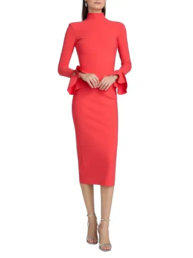 Chiara Boni La Petite Robe Women's Okiko Jersey Midi-Dress - Lipstick - Size 8 | Thumbnail 2 Chiara Boni La Petite Robe Women's Okiko Jersey Midi-Dress - Lipstick - Size 8 | Thumbnail 2