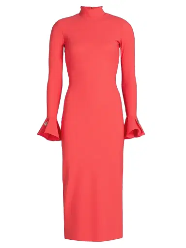 Chiara Boni La Petite Robe Women's Okiko Jersey Midi-Dress - Lipstick - Size 8 | Thumbnail 1 Chiara Boni La Petite Robe Women's Okiko Jersey Midi-Dress - Lipstick - Size 8 | Thumbnail 1