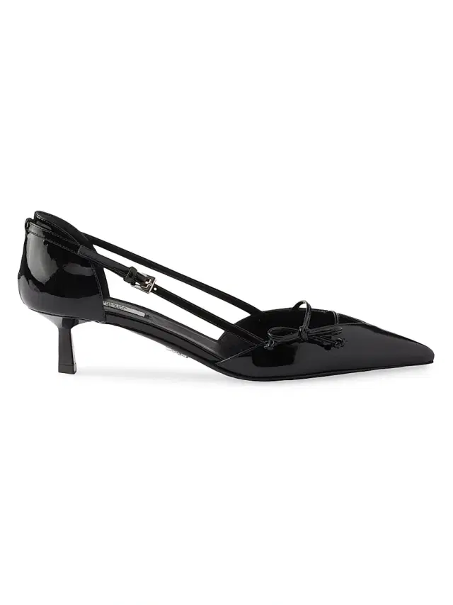 Women's Open Side Patent Leather Pumps - Black