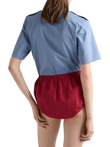 Prada Women's Cotton Poplin Shirt - Blue | Thumbnail 3