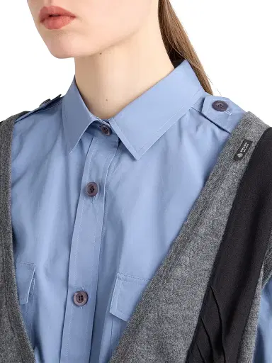 Prada Women's Cotton Poplin Shirt - Blue | Thumbnail 4