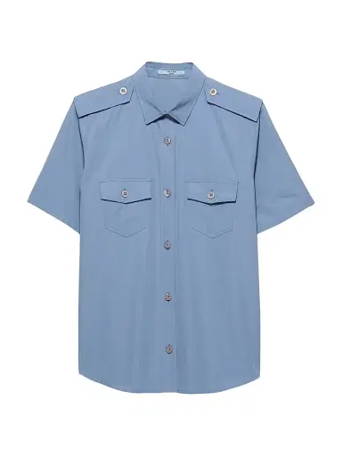 Prada Women's Cotton Poplin Shirt - Blue | Thumbnail 1