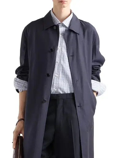 Prada Men's Cotton Shirt - Blue | Thumbnail 2 Prada Men's Cotton Shirt - Blue | Thumbnail 2