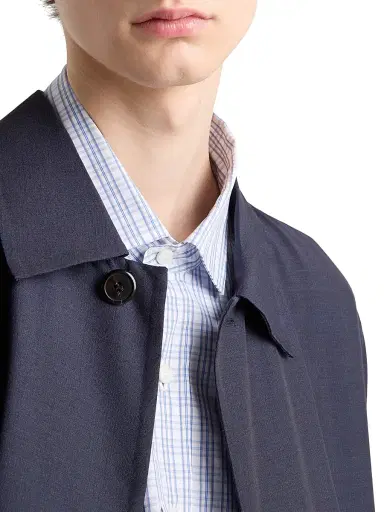 Prada Men's Cotton Shirt - Blue | Thumbnail 5 Prada Men's Cotton Shirt - Blue | Thumbnail 5