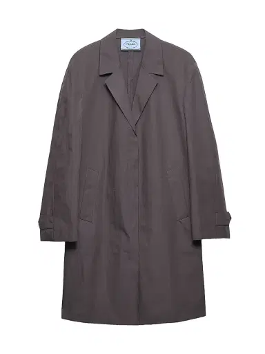 Prada Women's Single-Breasted Double Poplin Coat - Grey - Size 6 | Thumbnail 1
