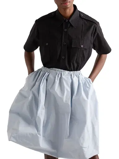 Prada Women's Technical Taffeta Skirt - Grey | Thumbnail 16