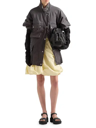 Prada Women's Technical Taffeta Skirt - Grey | Thumbnail 23