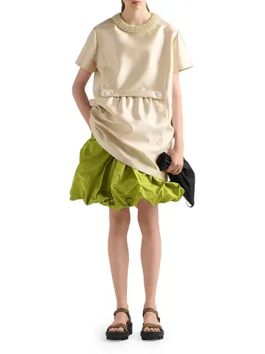 Prada Women's Technical Taffeta Skirt - Grey | Thumbnail 28