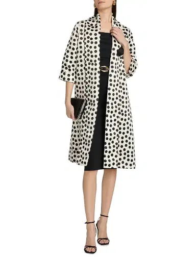 Chiara Boni La Petite Robe Women's Nanami Rose Appliqué Coat - Bette White - Size Small | Thumbnail 2 Chiara Boni La Petite Robe Women's Nanami Rose Appliqué Coat - Bette White - Size Small | Thumbnail 2