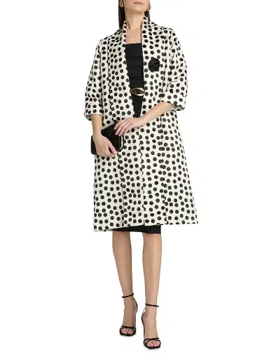 Chiara Boni La Petite Robe Women's Nanami Rose Appliqué Coat - Bette White - Size Small | Thumbnail 3 Chiara Boni La Petite Robe Women's Nanami Rose Appliqué Coat - Bette White - Size Small | Thumbnail 3