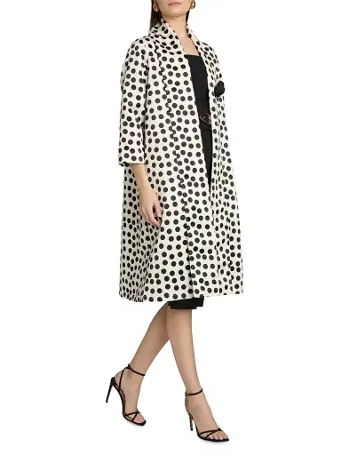 Chiara Boni La Petite Robe Women's Nanami Rose Appliqué Coat - Bette White - Size Small | Thumbnail 4 Chiara Boni La Petite Robe Women's Nanami Rose Appliqué Coat - Bette White - Size Small | Thumbnail 4