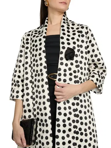 Chiara Boni La Petite Robe Women's Nanami Rose Appliqué Coat - Bette White - Size Small | Thumbnail 6 Chiara Boni La Petite Robe Women's Nanami Rose Appliqué Coat - Bette White - Size Small | Thumbnail 6