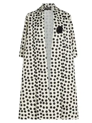 Chiara Boni La Petite Robe Women's Nanami Rose Appliqué Coat - Bette White - Size Small | Thumbnail 1 Chiara Boni La Petite Robe Women's Nanami Rose Appliqué Coat - Bette White - Size Small | Thumbnail 1