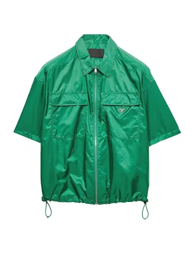 Prada Men's Short-Sleeved Light Re-Nylon Shirt | Thumbnail 1 Prada Men's Short-Sleeved Light Re-Nylon Shirt | Thumbnail 1