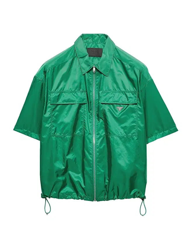 Prada Men's Short-Sleeved Light Re-Nylon Shirt - Green