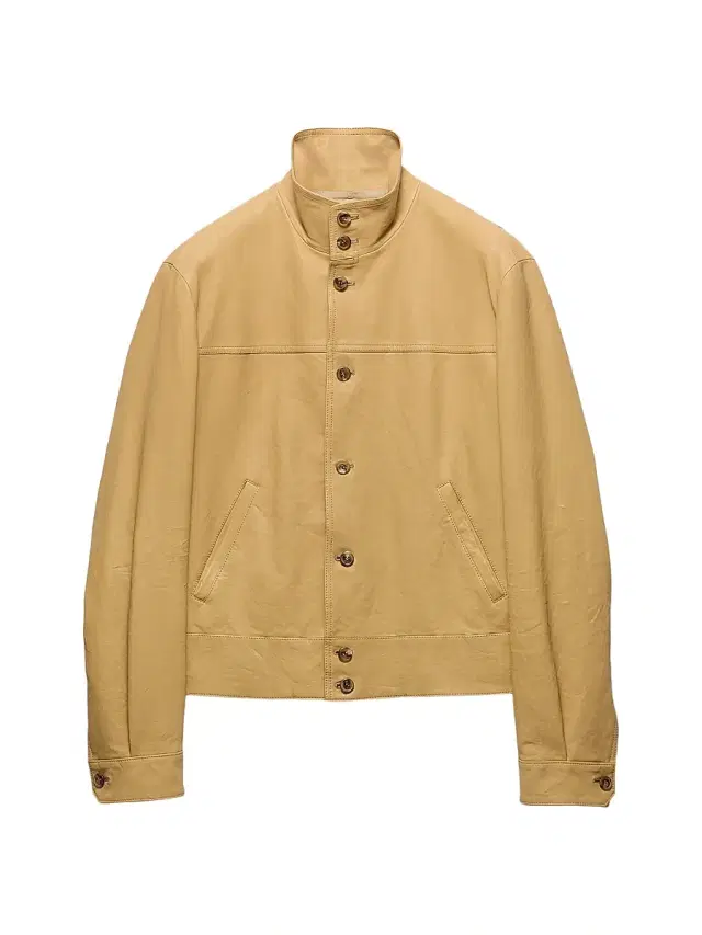 Men's Nappa Leather Jacket - Yellow