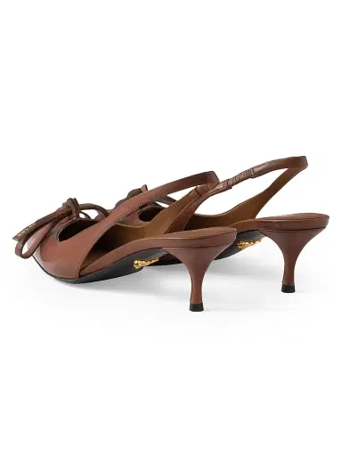 Prada Women's Leather Slingback Pumps - Brown - Size 8 | Thumbnail 2 Prada Women's Leather Slingback Pumps - Brown - Size 8 | Thumbnail 2