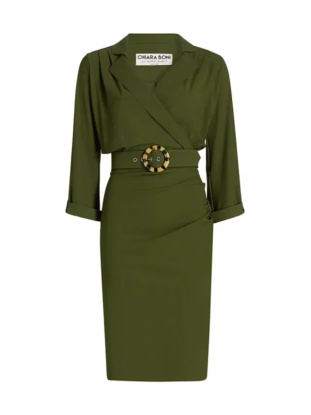 Chiara Boni La Petite Robe Women's Minao Belted Sheath Dress - Matcha