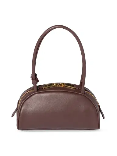 Miu Miu Women's Beau Leather Shoulder Bag - Dark Brown | Thumbnail 4 Miu Miu Women's Beau Leather Shoulder Bag - Dark Brown | Thumbnail 4