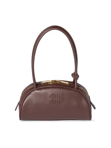 Miu Miu Women's Beau Leather Shoulder Bag - Dark Brown | Thumbnail 1 Miu Miu Women's Beau Leather Shoulder Bag - Dark Brown | Thumbnail 1