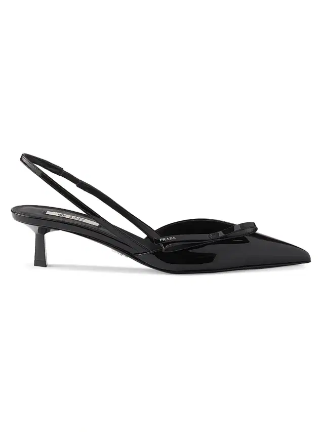 Women's Patent Leather Slingback Pumps - Black