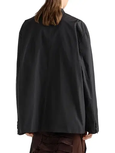 Prada Women's Double Breasted Technical Taffeta Jacket - Black | Thumbnail 4