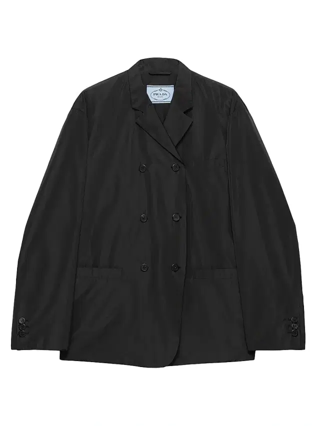Women's Double Breasted Technical Taffeta Jacket - Black