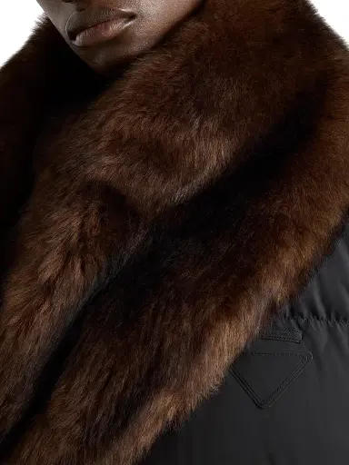 Prada Women's Re-Nylon and Shearling Down Vest - Black | Thumbnail 5 Prada Women's Re-Nylon and Shearling Down Vest - Black | Thumbnail 5