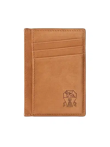 Brunello Cucinelli Men's Nubuck Card Holder - Cognac | Thumbnail 1