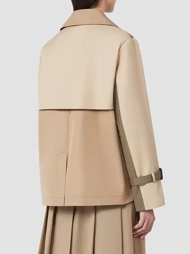 Weekend Max Mara Women's Cropped, Water Repellent Gabardine Trench Coat - Mud - Size 12 | Thumbnail 3 Weekend Max Mara Women's Cropped, Water Repellent Gabardine Trench Coat - Mud - Size 12 | Thumbnail 3