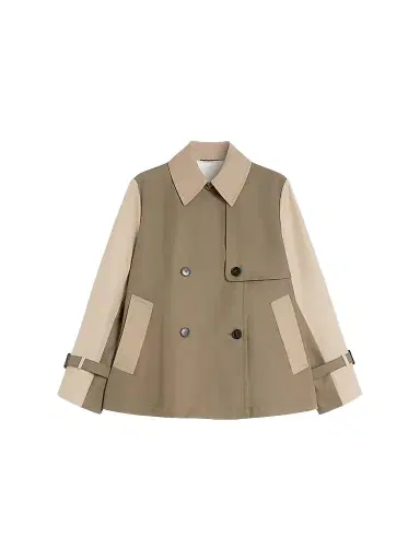 Weekend Max Mara Women's Cropped, Water Repellent Gabardine Trench Coat - Mud - Size 12 | Thumbnail 1 Weekend Max Mara Women's Cropped, Water Repellent Gabardine Trench Coat - Mud - Size 12 | Thumbnail 1