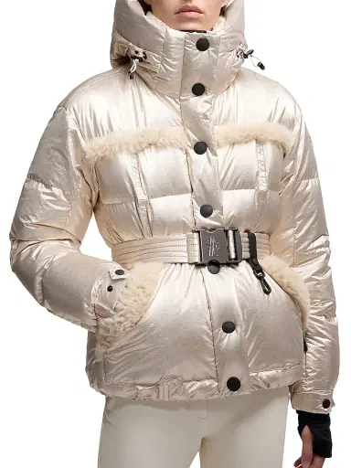 Moncler Grenoble Women's Mondim Ski Jacket with Shearling Trim - Pale Gold | Thumbnail 3 Moncler Grenoble Women's Mondim Ski Jacket with Shearling Trim - Pale Gold | Thumbnail 3