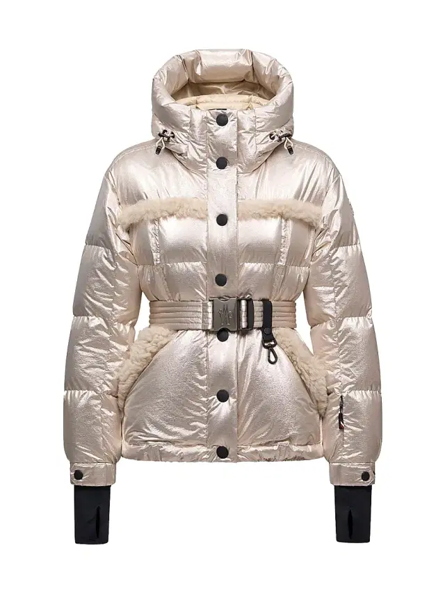 Women's Mondim Ski Jacket with Shearling Trim - Pale Gold