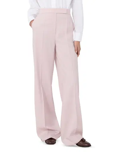 Max Mara Women's Wool, Mohair and Silk Trousers - Beige Pink - Size 8 | Thumbnail 2 Max Mara Women's Wool, Mohair and Silk Trousers - Beige Pink - Size 8 | Thumbnail 2