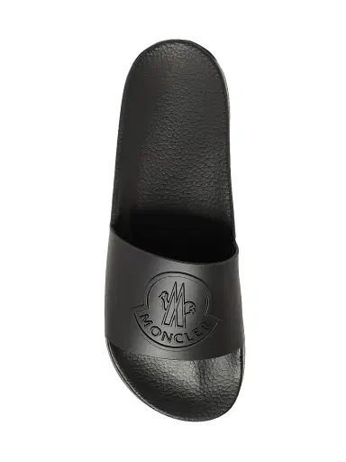 Moncler Men's Basile Slides in Rubber - Black | Thumbnail 2