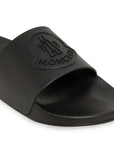 Moncler Men's Basile Slides in Rubber - Black | Thumbnail 4