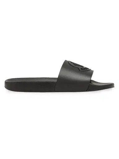 Moncler Men's Basile Slides in Rubber - Black | Thumbnail 1