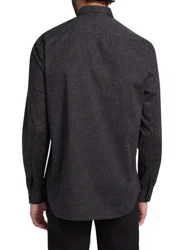 Emporio Armani Men's Micro-Dash Stretch-Cotton Jersey Shirt - Black - Size Small | Thumbnail 5 Emporio Armani Men's Micro-Dash Stretch-Cotton Jersey Shirt - Black - Size Small | Thumbnail 5
