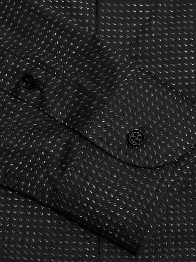 Emporio Armani Men's Micro-Dash Stretch-Cotton Jersey Shirt - Black - Size Small | Thumbnail 7 Emporio Armani Men's Micro-Dash Stretch-Cotton Jersey Shirt - Black - Size Small | Thumbnail 7