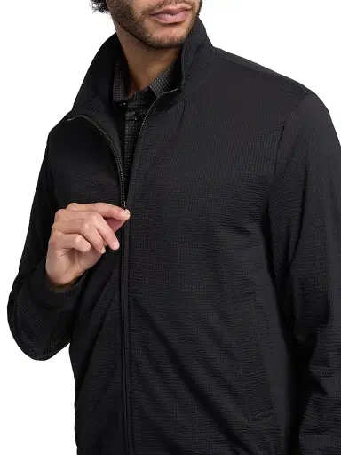 Emporio Armani Men's Seersucker Bomber Jacket - Black - Size 46 | Thumbnail 6