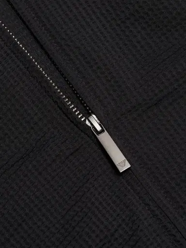 Emporio Armani Men's Seersucker Bomber Jacket - Black - Size 46 | Thumbnail 7