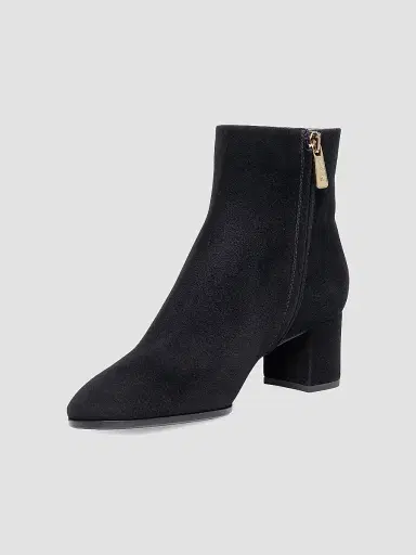 Santoni Women's Halfrida 50MM Suede Ankle Boots - Black - Size 12 | Thumbnail 4