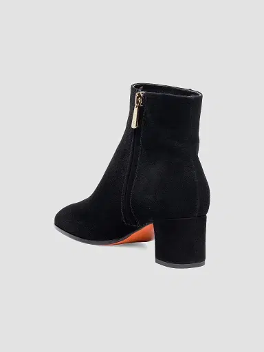 Santoni Women's Halfrida 50MM Suede Ankle Boots - Black - Size 12 | Thumbnail 6