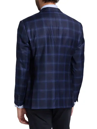 Emporio Armani Men's Twilight Plaid Virgin Wool Sport Coat - Twilight | Thumbnail 5 Emporio Armani Men's Twilight Plaid Virgin Wool Sport Coat - Twilight | Thumbnail 5