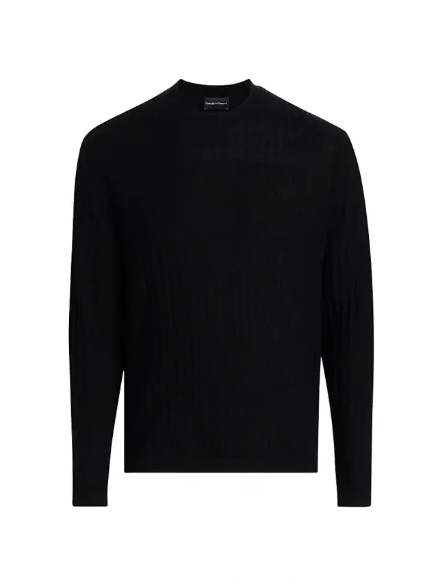Men's Diamond Virgin Wool Sweater - Black