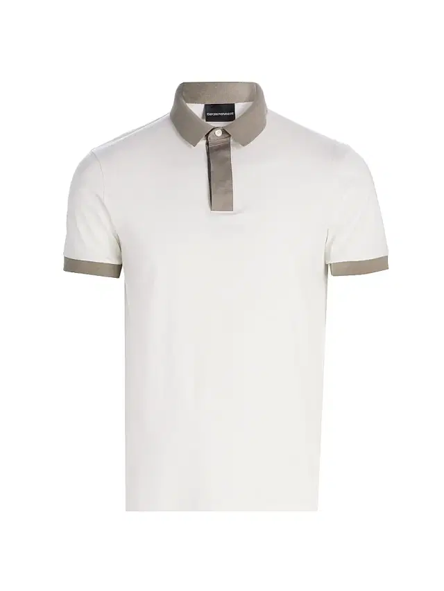 Men's Contrast-Tipped Jersey Polo Shirt - White Dove